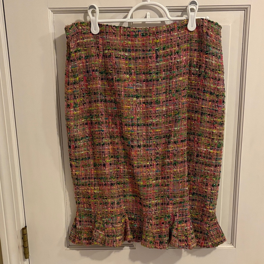 Chic Multicolor Tweed Pencil Skirt by Sara Campbell size 10 like new